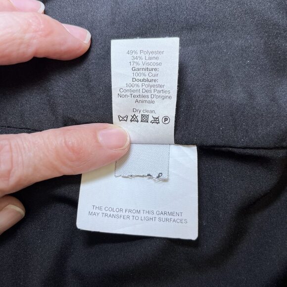 Madewell mini wool blend leather trim buffalo print red black skirt womens sz 4 - Picture 6 of 10